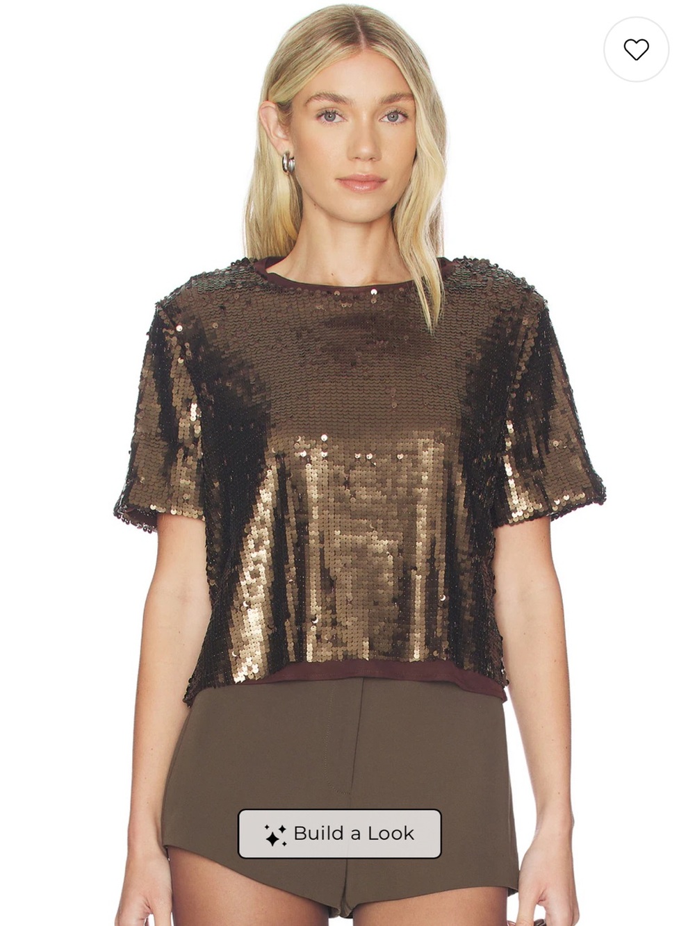 Rag & bone Lucy Sequin Tee in Coffee